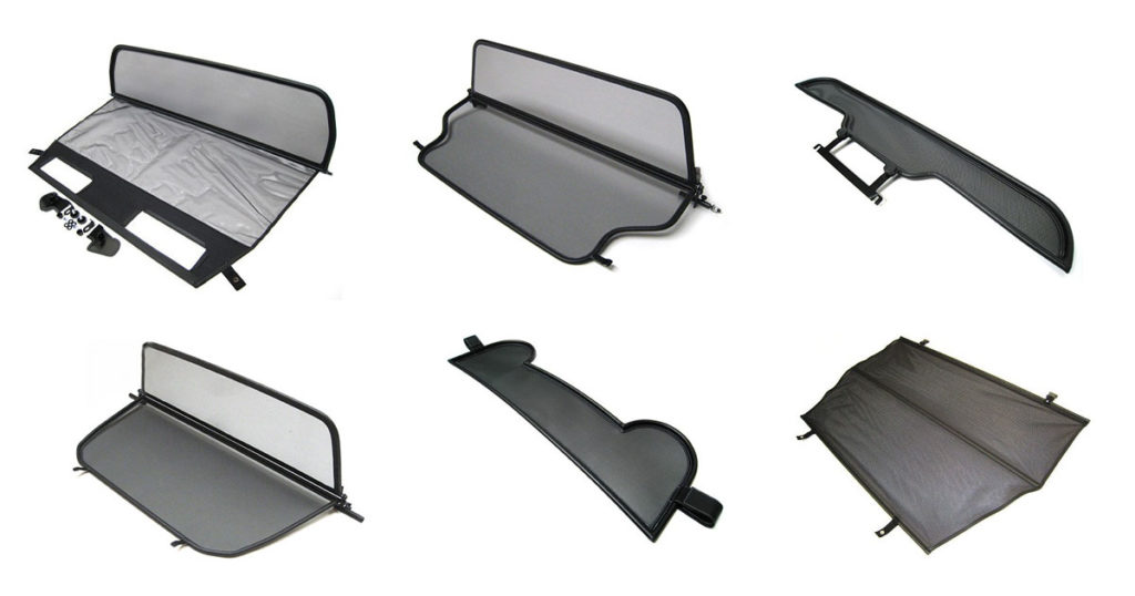 Different kinds of windschotts for convertible